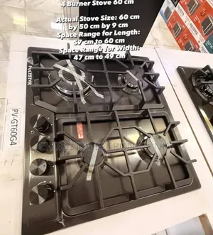 Original Quality Polystar Inbuilt 4 Burners Gas Cooker Black Stainless