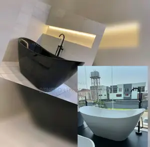 Luxury Designer Freestanding Bathtub – Matte Black / Matte White
