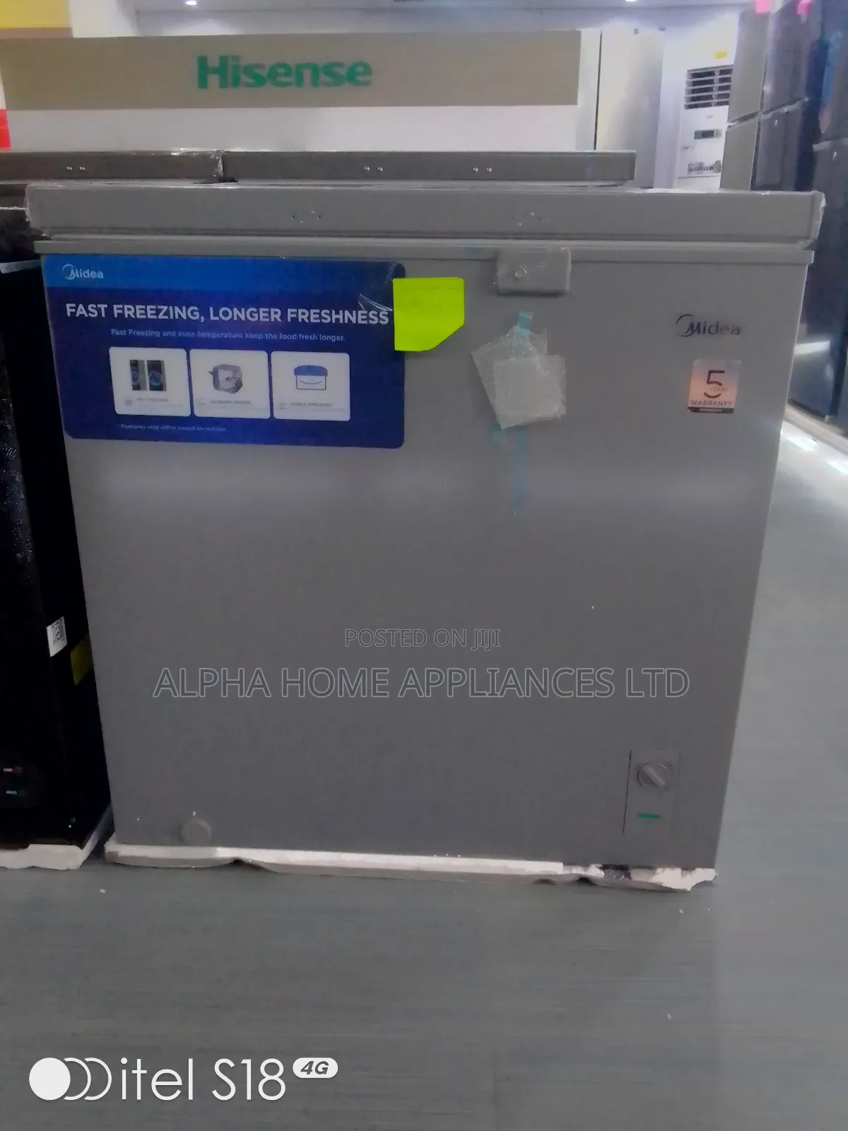 Midea Chest Freezer 198 Litres Gray Colour