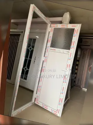 Modern Upvc Toilet Door With Glass Panel