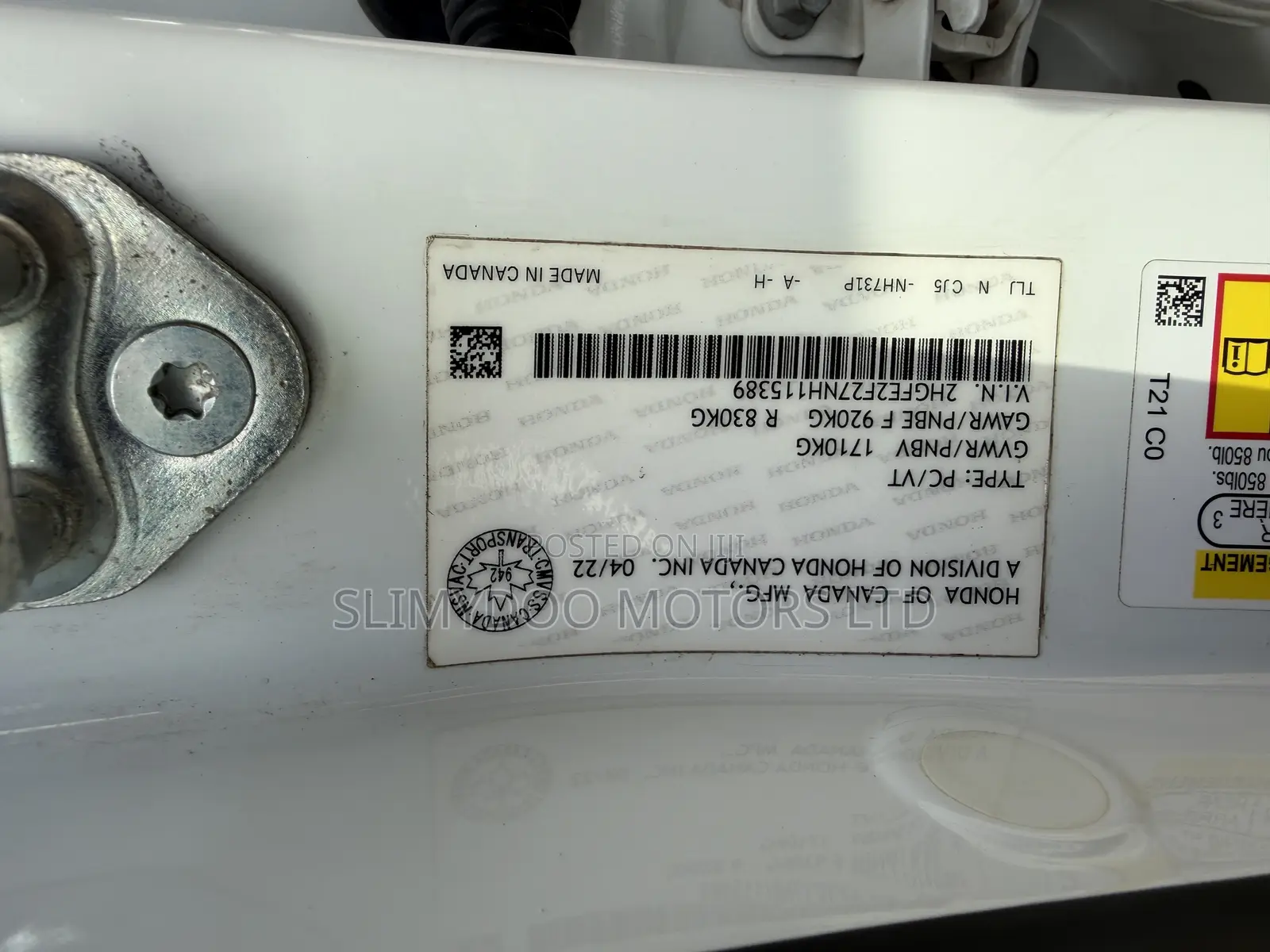 Honda Civic EX 2022 White