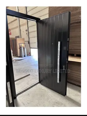 Luxury Black Security Steel Door – Modern Exterior Entrance Door