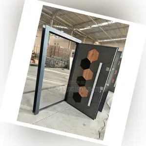 Premium Honeycomb Armored Security Door With Wooden Finish
