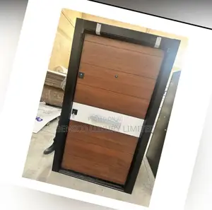 Wood Finish Armored Security Door–Modern Executive Steel Entrance Door