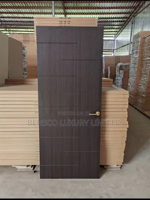 Modern Dark Walnut Interior Flush Door – Premium Bedroom Wooden Door