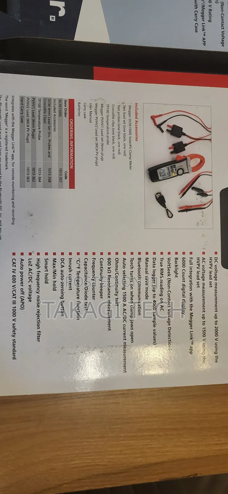 Megger Solar Pv Dcm1500s Clampmeter