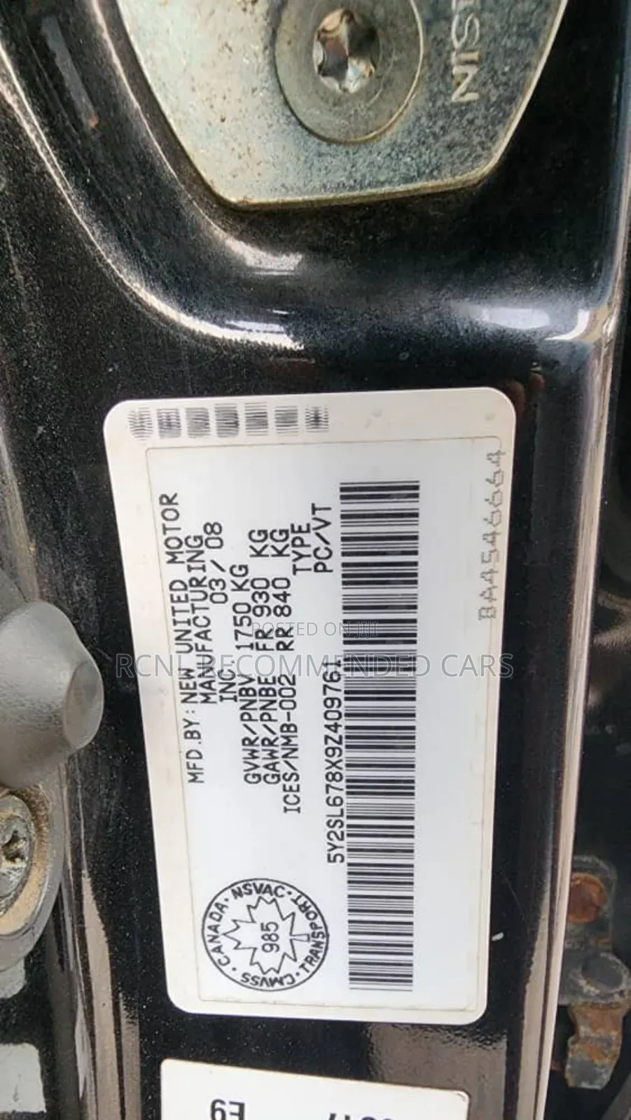 Pontiac Vibe 2.4 4WD 2009 Black