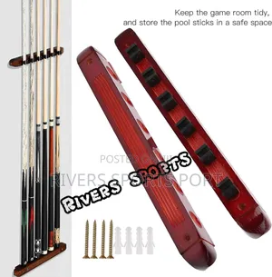 6 Cue Wall Mounted Snooker Stick Wall Hanger / Holder Bracket