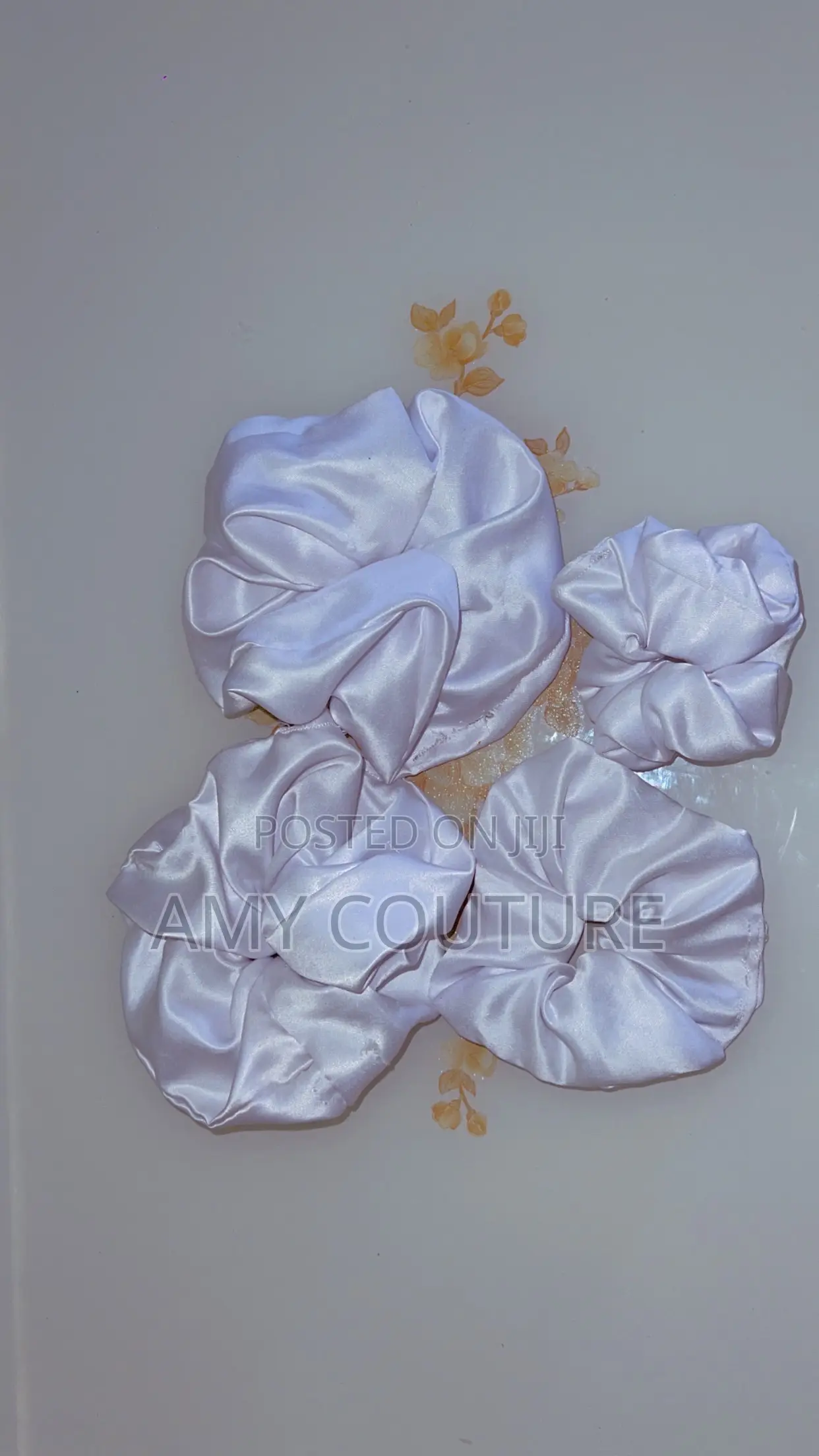 Luxury White Scrunchie – Handmade