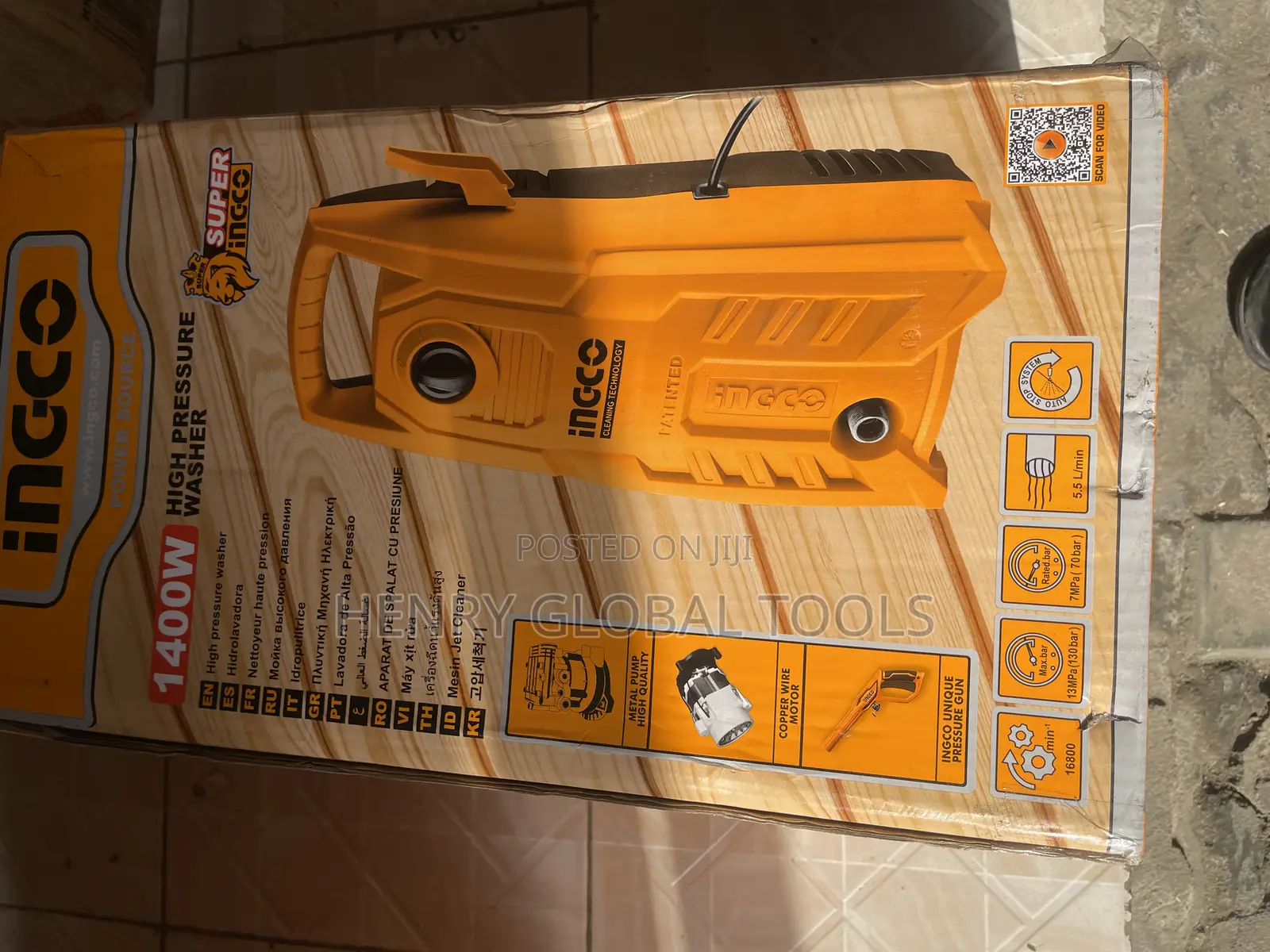 1400w Ingco Pressure Washer Machine