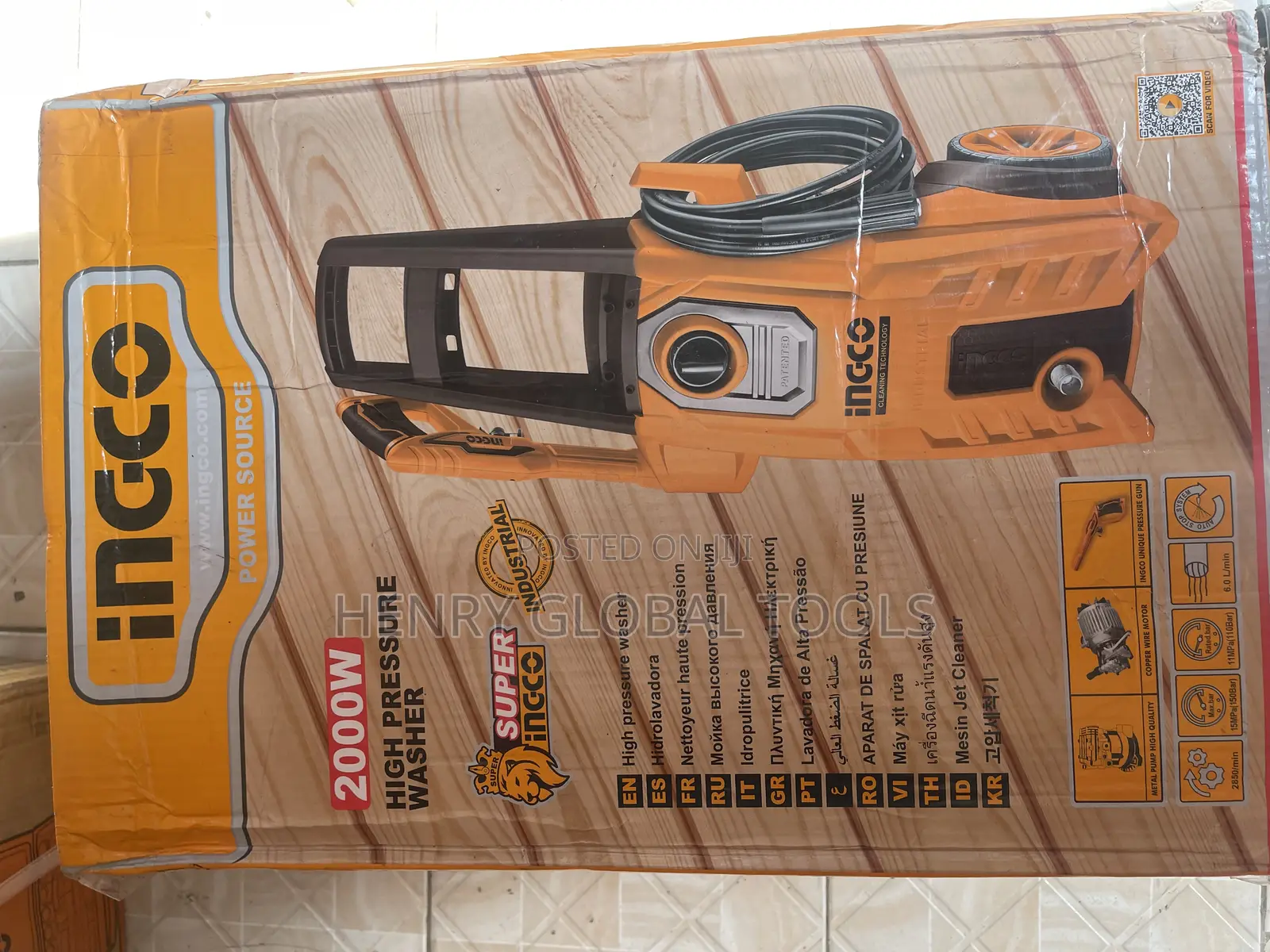 2000w Ingco Pressure Washer Machine