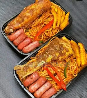 Stir Fry Pasta/Fish or Chicken/ Sausage N Fluffy Plantain