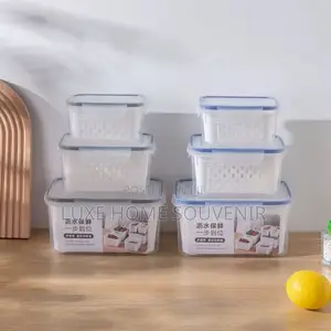 3 in 1 Refrigerator Storage Container With Drain Basket