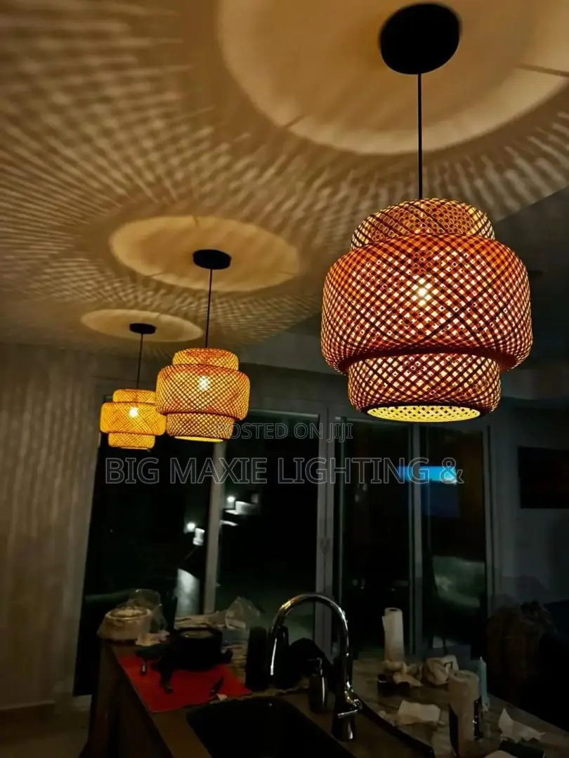 Single Drop Rattan Pendant Light