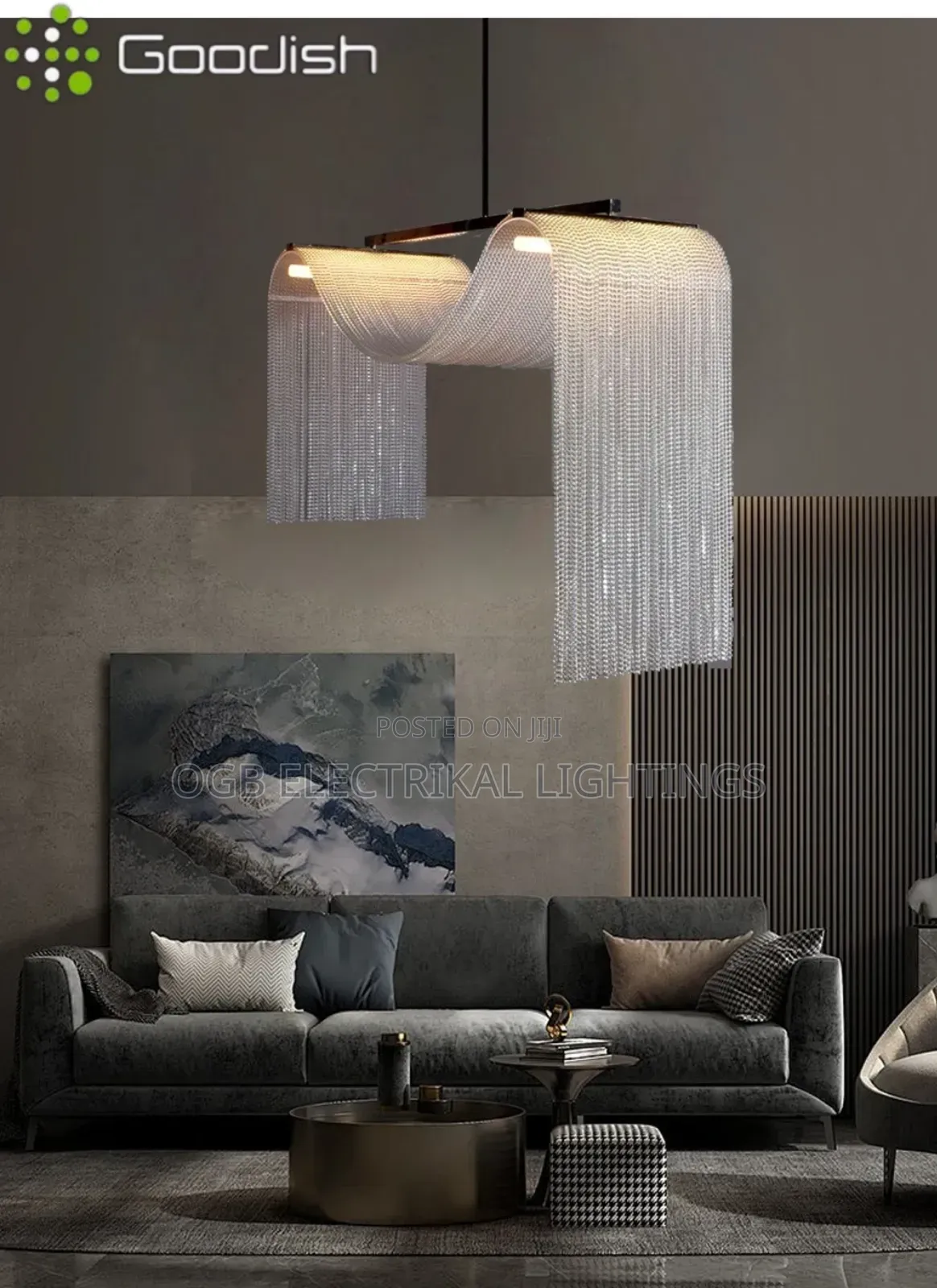 Waterfall Tassel Metal Led Pendant