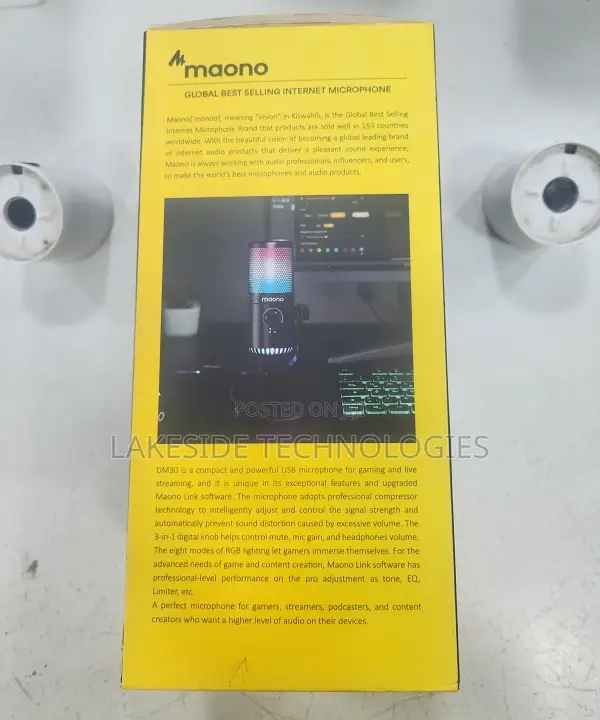 Maono Dm30 RGB Gaming USB Microphone With Programmable , Zero Latency