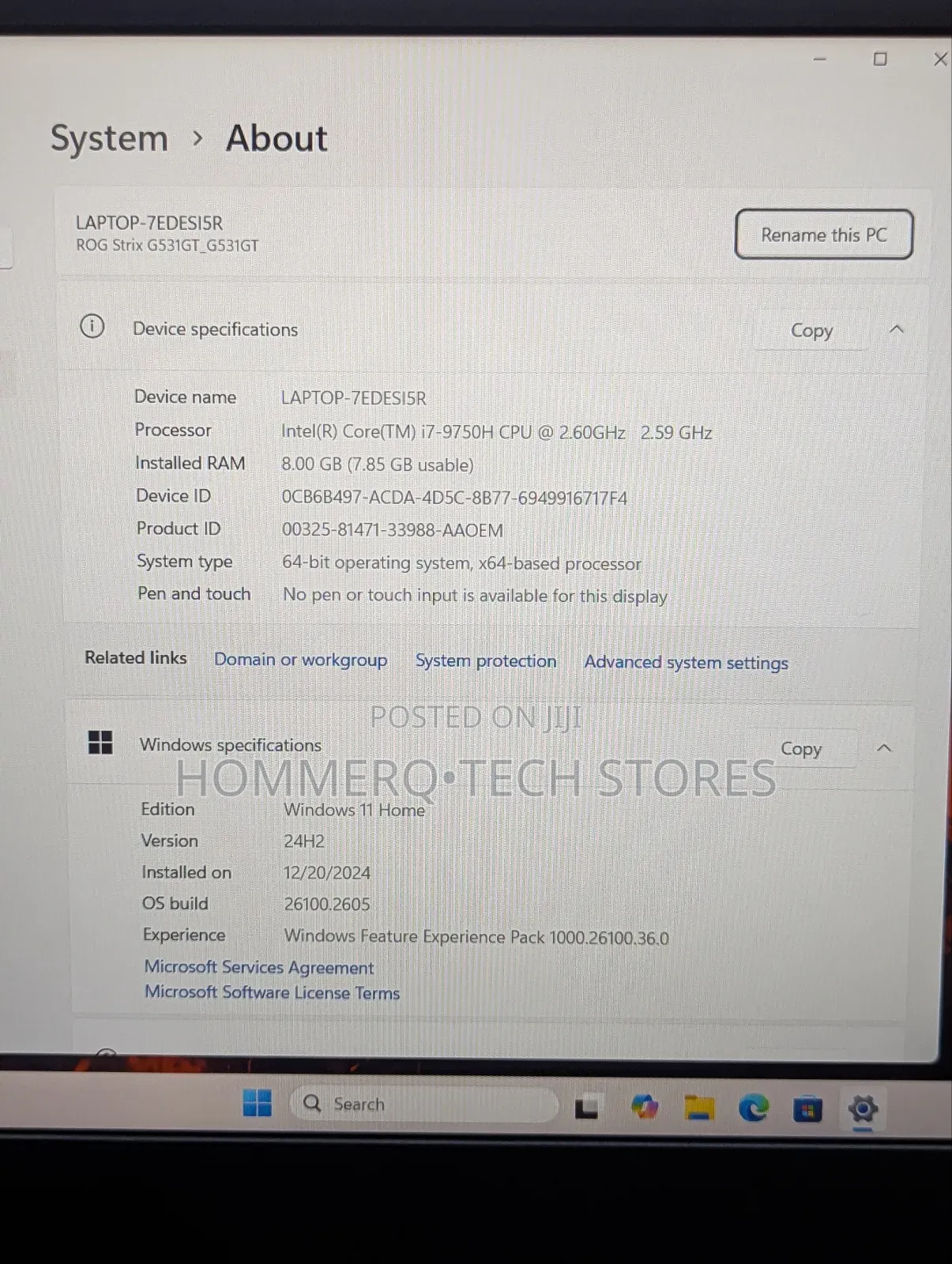 Laptop Asus ROG Strix G15 8GB Intel Core i7 SSD 512GB
