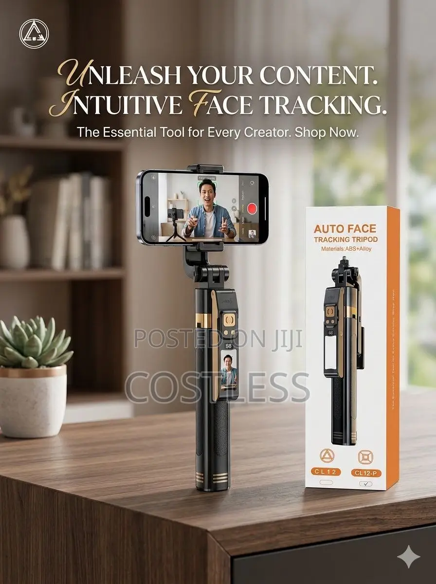 Auto Face Tracking Selfie Tripod Stand With Screen