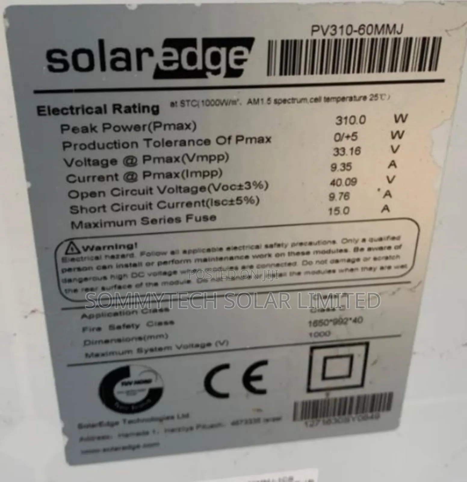 310w Panel Mono
