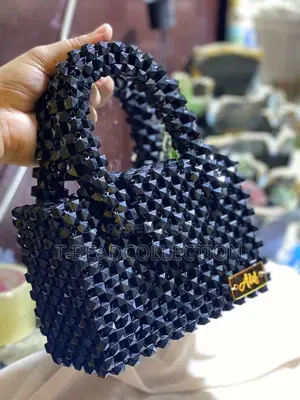 Black Crystal Beaded Bag