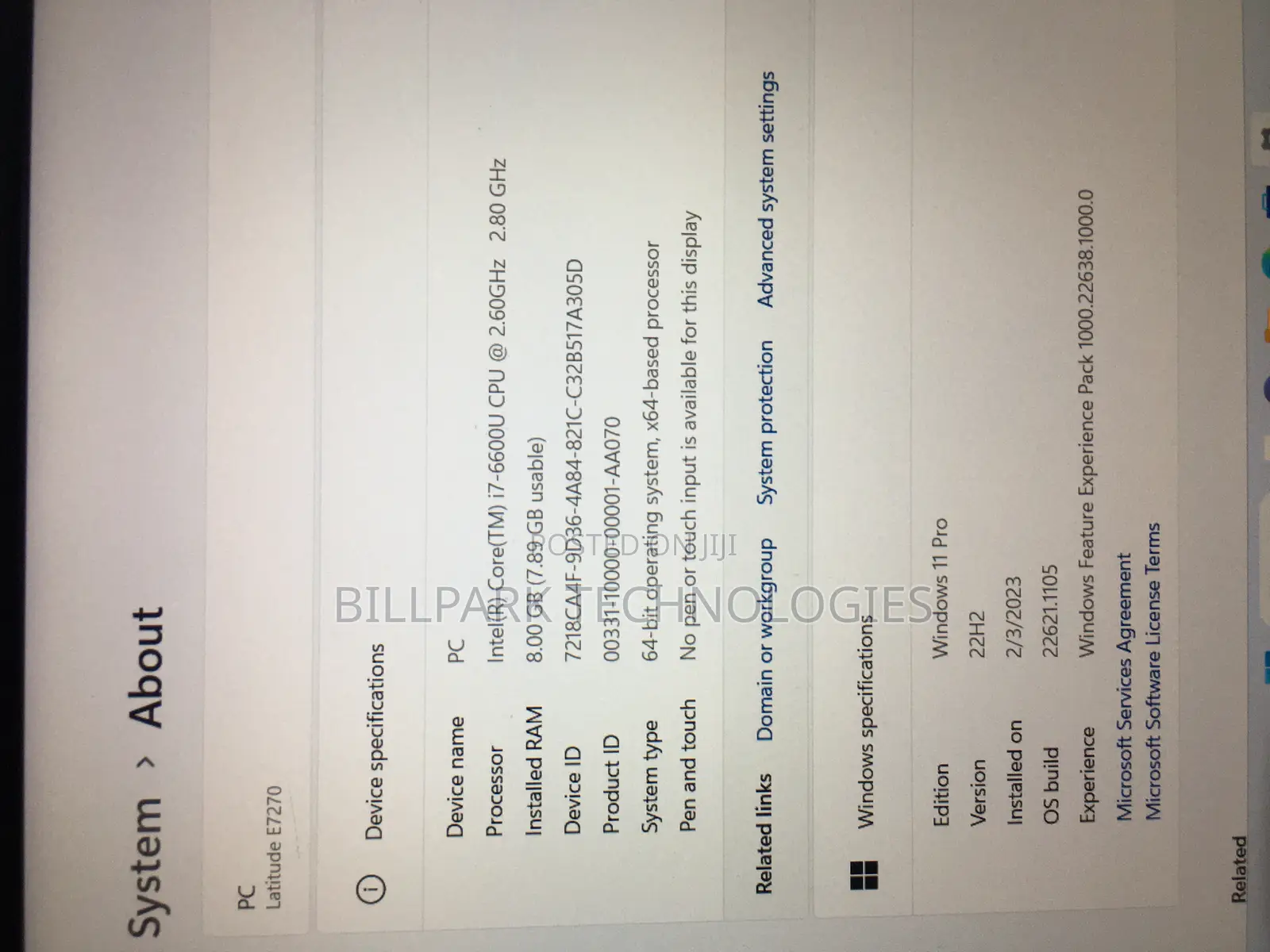 Laptop Dell Latitude E7270 8GB Intel Core i7 SSD 256GB