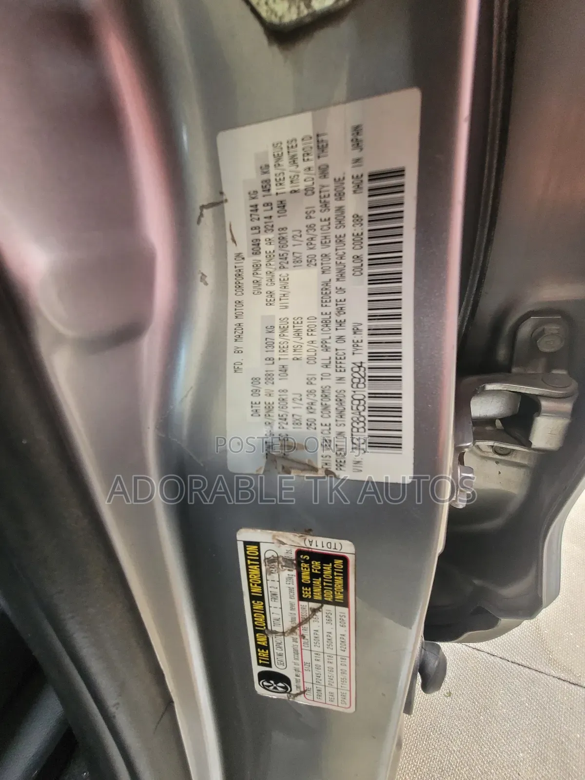 Mazda CX-9 Sport AWD 2009 Silver