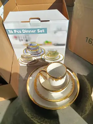 16pcs Dinner Set With Gold Tip