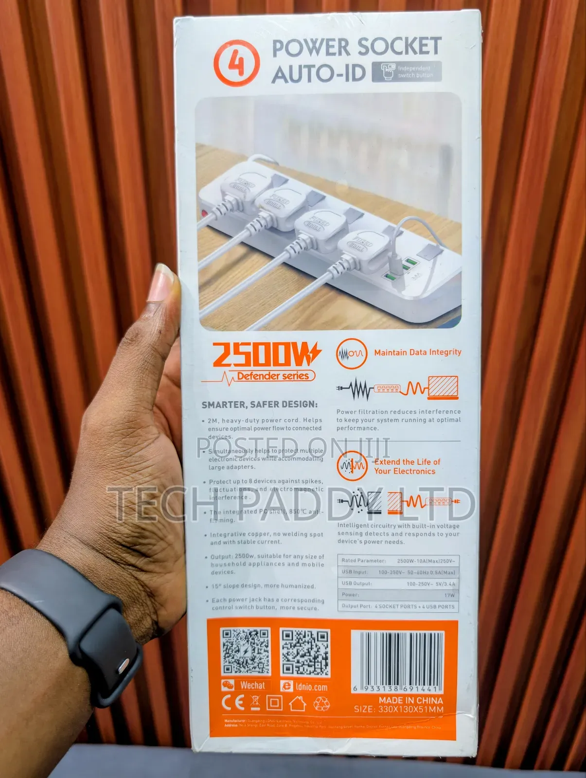 Ldnio 2500w 4 Plug 4 Usb-a Smart Socket Extension