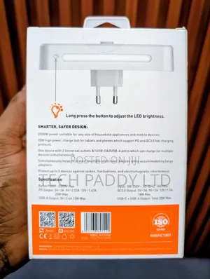 Ldnio Sc2311 2 Plug, 3 Usb Smart Socket Extension With Led Light