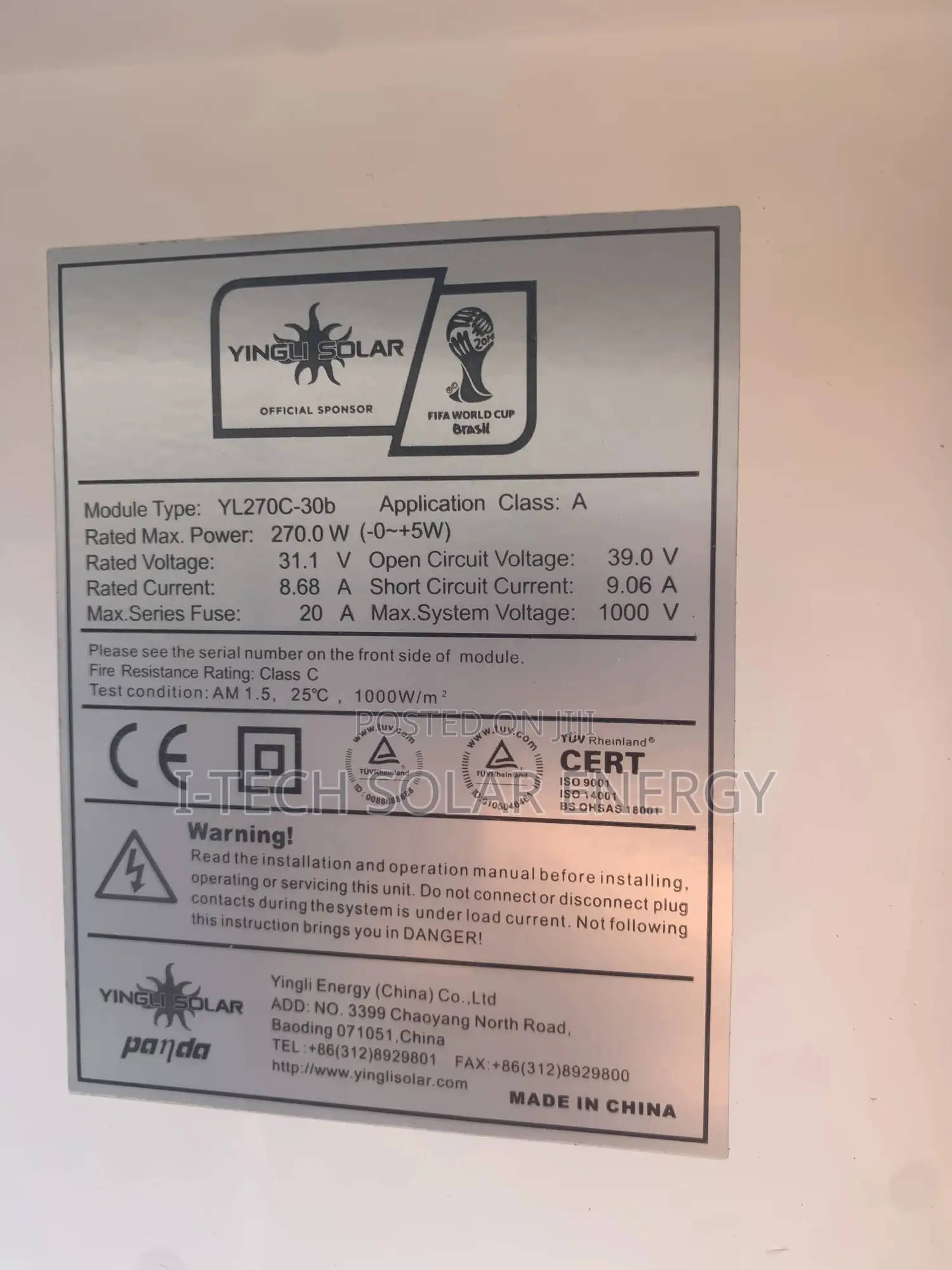 300watts Yingli Solar Panels