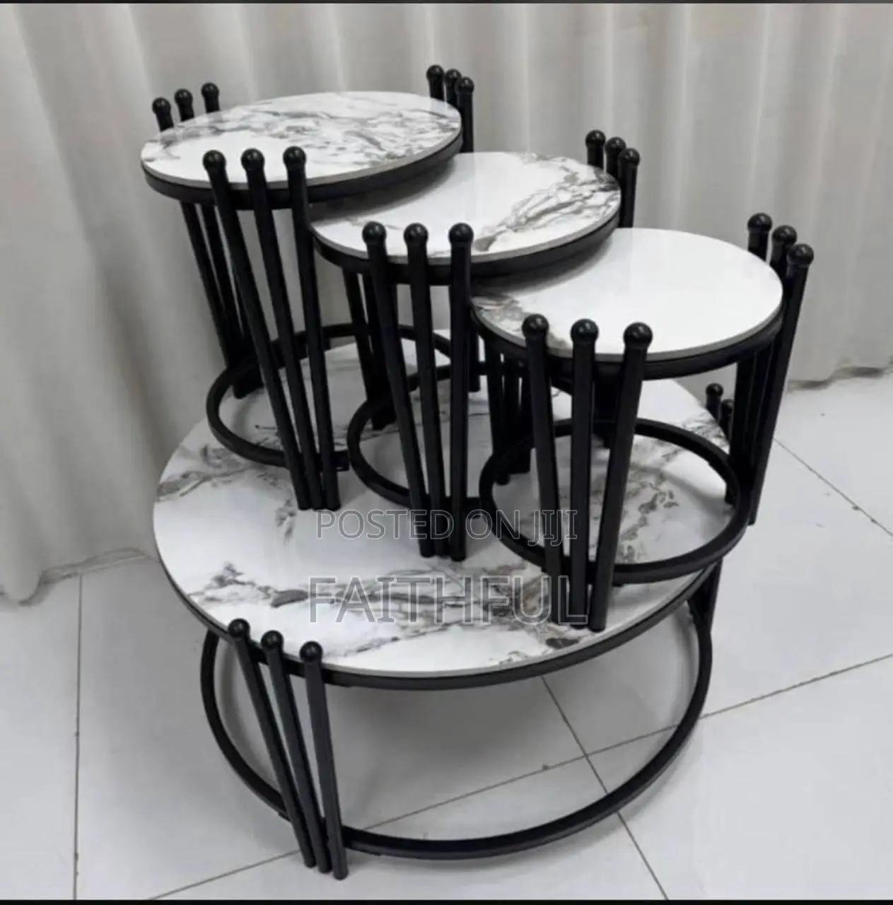 Marble Center Table With 3 Stools Available