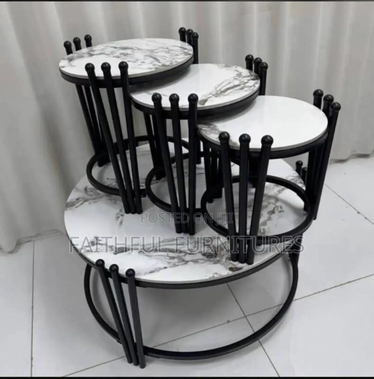 Marble Center Table With 3 Stools Available