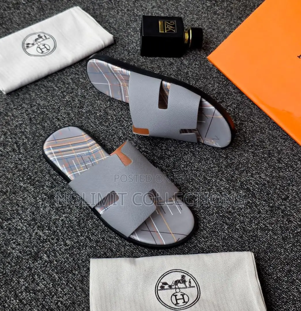 Quality Hermes Leather Slippers