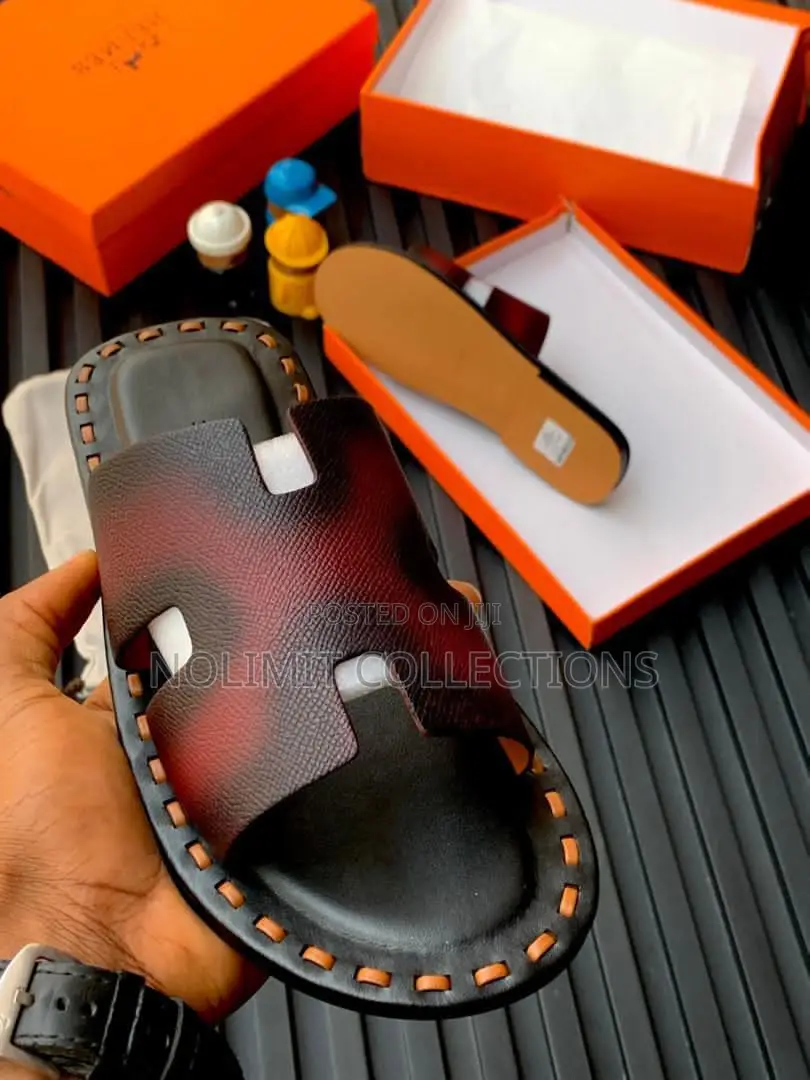 Multi Coloured Hermes Leather Slippers
