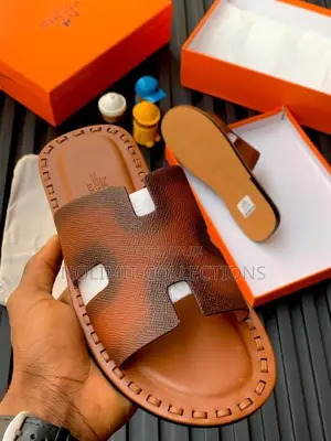 Multi Coloured Hermes Leather Slippers