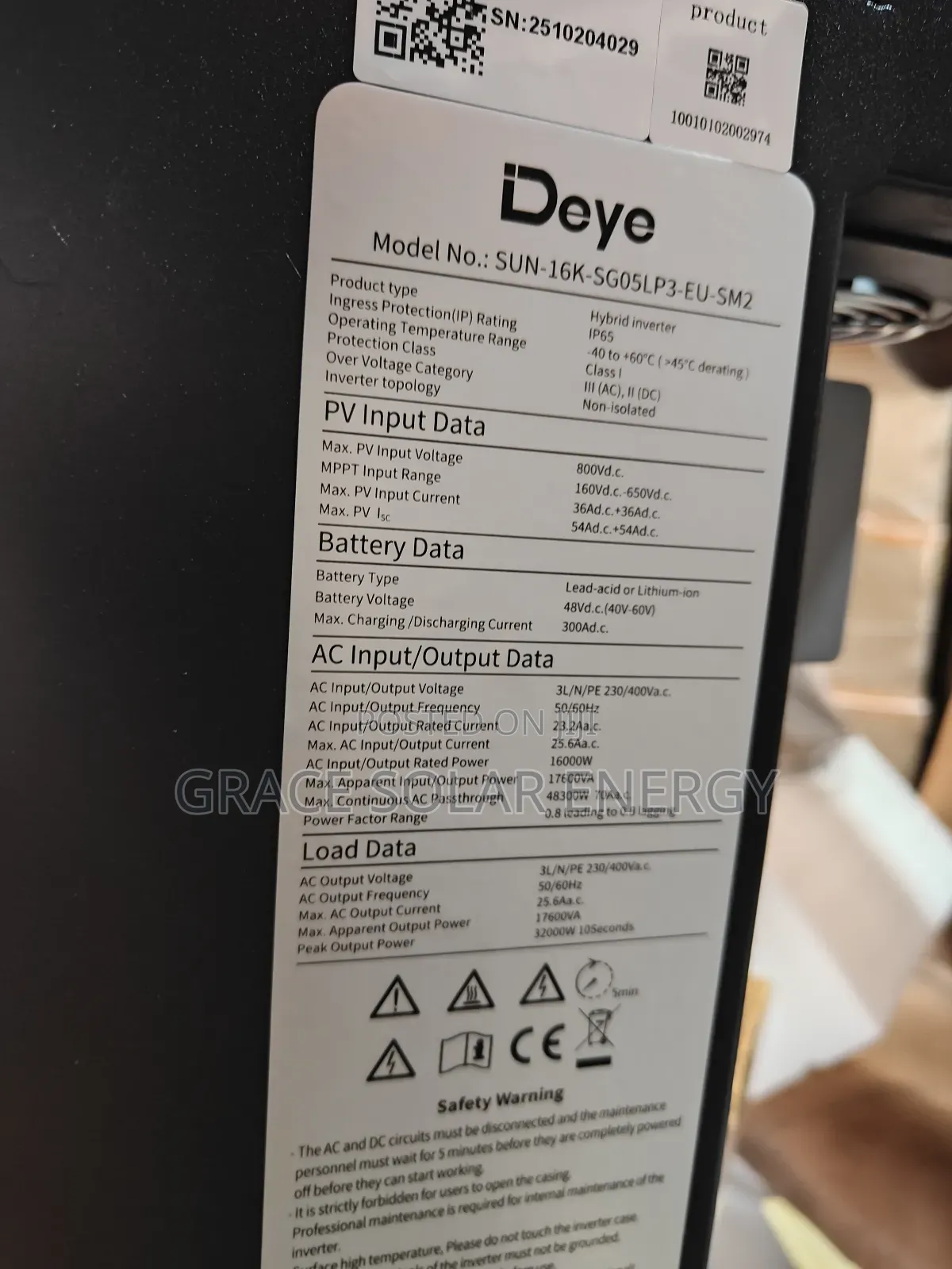 16kva Deye 3phase Inverter
