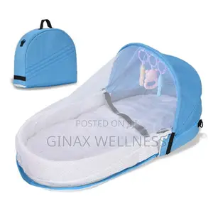 2-in-1 Portable Baby Bed With Mosquito Net And Diaper Bag (0-10months)
