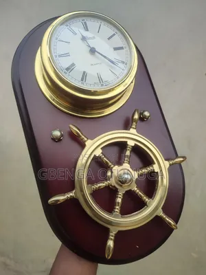 Vintage Mid Century Hermle Nautical Solid Brass Quartz Wall Clock
