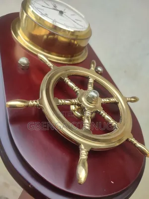 Vintage Mid Century Hermle Nautical Solid Brass Quartz Wall Clock