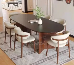 Executive Dining Set, Brown/Milk Color