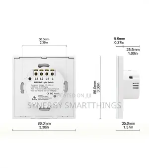 Tuya Wi-Fi 3 Gang Smart Switch White Color