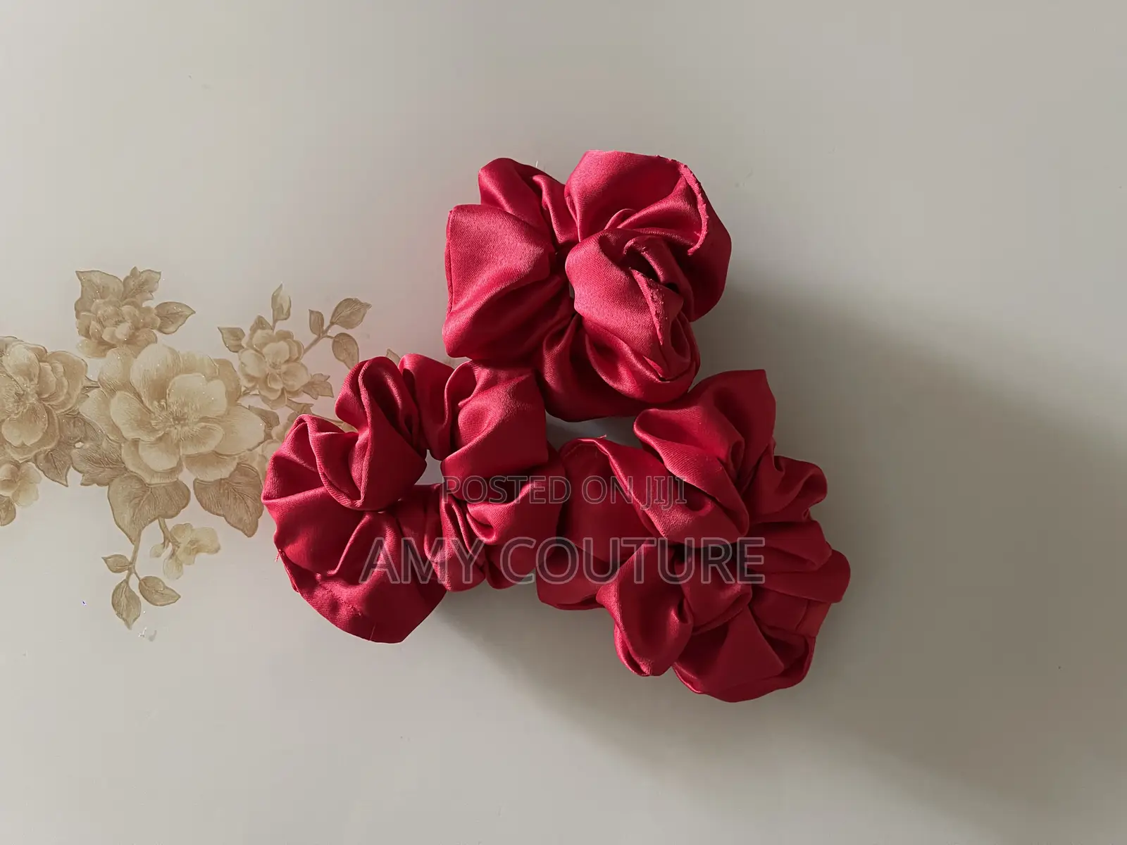 Luxury Red Scrunchie – Handmade