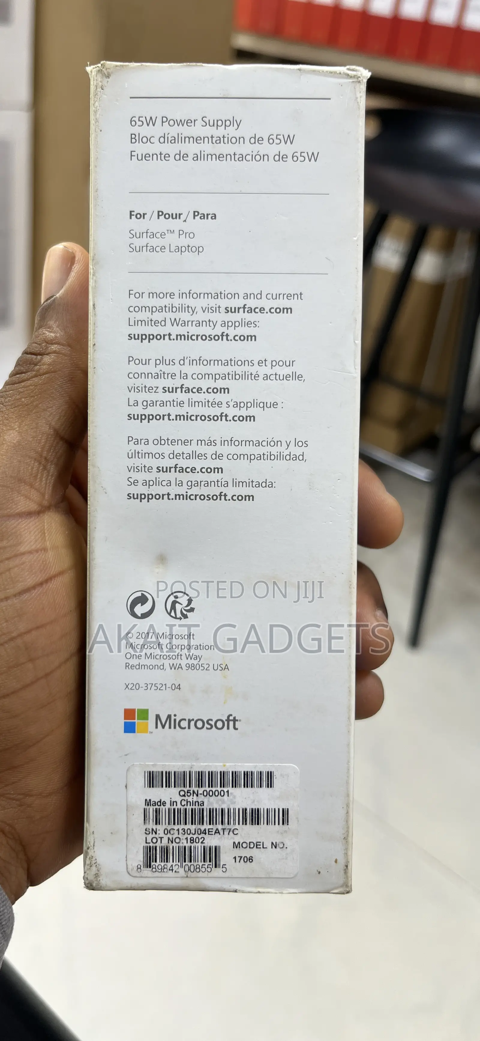 Microsoft Surface 65w Power Supply