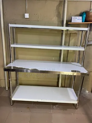 5ft Stainless Steel Table With Shelves