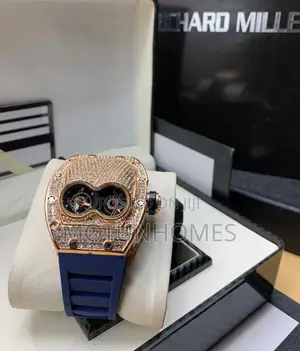 Richard Milli Luxury Men Rubber Strap Wristwatch