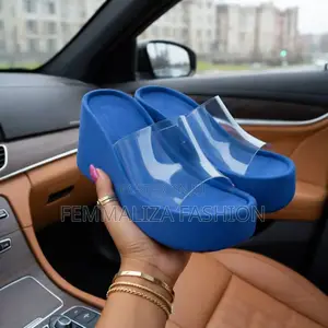 Transparent Ladies Wedge Slippers