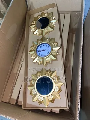 3pcs Clock and Mirror Decoration Set