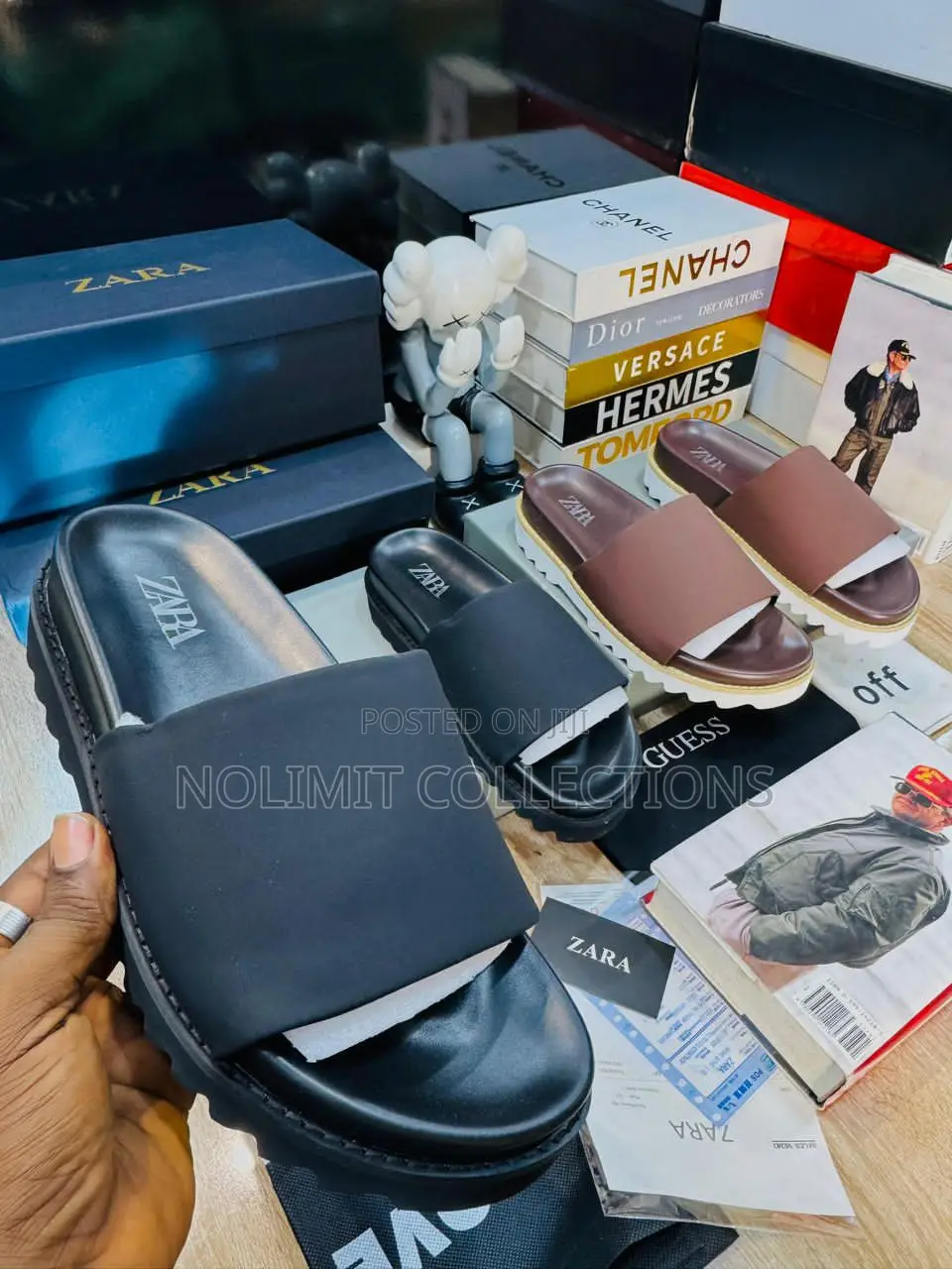 Zara Leather Palm Slippers