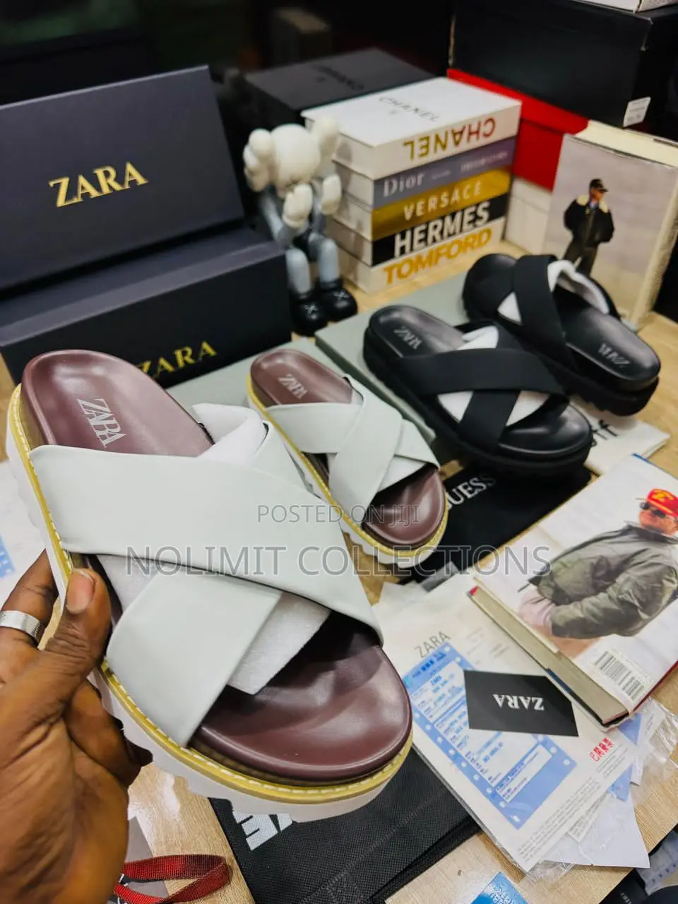 Zara Leather Palm Slippers