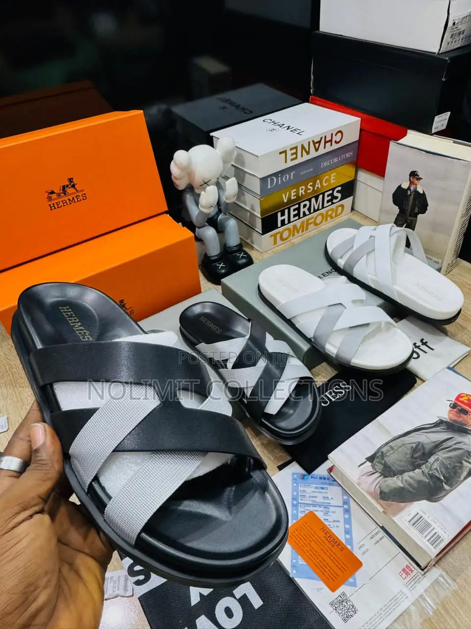 Hermes Leather Palm Slippers